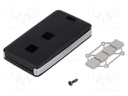 Enclosure: for remote controller; X: 39mm; Y: 71mm; Z: 11mm; black