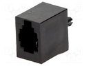 Socket; RJ9; PIN: 4; Layout: 4p4c; THT; straight