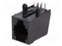 Socket; RJ12; PIN: 6; Layout: 6p6c; THT; angled