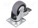 Transport wheel; Ø: 60mm; W: 24mm; H: 83mm; torsional with lock