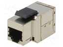 Socket; coupler; Cat: 6a; shielded,Keystone; Layout: 8p8c; straight