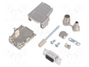 D-Sub; PIN: 9; plug; female; soldering; for cable; black