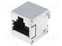 Socket; RJ45; PIN: 8; Cat: 3; fully shielded; gold-plated; THT