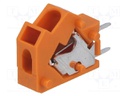 PCB terminal block; angled 45°; 5mm; ways: 1; on PCBs; 0.5÷2.5mm2