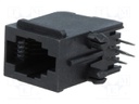Socket; RJ9; PIN: 4; Cat: 5; Layout: 4p4c; THT; angled