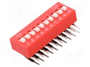 Switch: DIP-SWITCH; Poles number: 10; OFF-ON; 0.025A/24VDC; THT
