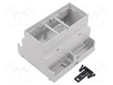 Enclosure: for DIN rail mounting; light grey; No.of mod: 6