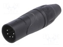 Plug; XLR; male; PIN: 5; straight; for cable; soldering; 133V; 7.5A