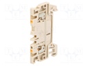 Splice terminal: rail; 1.5mm2; ways: 1; terminals: 2; beige; wemid