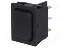 ROCKER; DP3T; Pos: 3; ON-OFF-ON; 16A/250VAC; black; IP40; none; 100mΩ