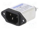 Connector: AC supply; socket; male; 10A; 250VAC; IEC 60320; 0.26mH