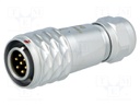 Plug; male; SF12; PIN: 7; IP67; 4÷6.5mm; 5A; soldering; for cable