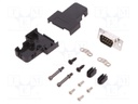 D-Sub; PIN: 9; plug; male; soldering; for cable; black