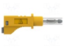 Test lead; 12A; banana plug 4mm,both sides; Len: 0.5m; yellow