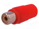 Plug; RCA; female; straight; soldering; red; for cable