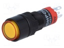 Switch: push-button; Pos: 2; SPDT; 0.5A/250VAC; 1A/24VDC; orange