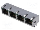 Socket; RJ45; Cat: 5; shielded,with LED,quadruple; Layout: 8p8c