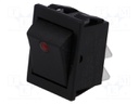 ROCKER; DPST; Pos: 2; OFF-ON; 16A/250VAC; black; Body: black