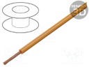 Wire; stranded; Cu; 0.25mm2; orange; PVC; 100V; 25m; Class: 5