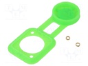 Socket gasket with dust cap; green; Case: XLR standard; 19x24mm