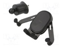 Car holder; black; air vent; 67÷86mm