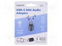 USB to JACK adapter; USB 2.0; black; ABS