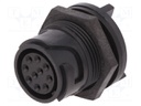 Connector: circular; socket; female; PIN: 10; w/o contacts; UL94V-0