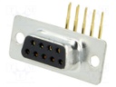 D-Sub; PIN: 9; socket; female; turned contacts; angled 90°; THT