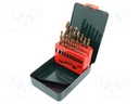 Drill set; metal,steel,plastic,cast iron; HSS-CO; Pcs: 19