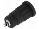 Connector: 4mm banana; socket; 25A; black; nickel plated; soldered