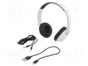 Bluetooth headphones with microphone; white; 0.02÷22kHz; 32Ω