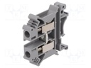 Splice terminal: rail; 0.2÷6mm2; ways: 1; terminals: 2; grey; 800V