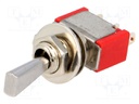 Switch: toggle; Pos: 2; SPDT; ON-(ON); 5A/120VAC; 5A/28VDC; -30÷85°C