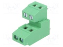 PCB terminal block; angled 90°; 3.81mm; ways: 4; on PCBs; terminal