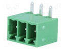 Pluggable terminal block; 3.5mm; ways: 3; angled 90°; socket; male
