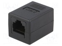 Socket; coupler; Cat: 6; unshielded; Layout: 8p8c; RJ45 socket x2