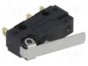 Microswitch SNAP ACTION; with lever; SPDT; 5A/250VAC; ON-(ON)