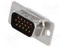 D-Sub HD; PIN: 15; plug; male; soldering