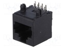 Socket; RJ45; PIN: 8; Cat: 5; Layout: 8p8c; THT; angled
