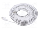 Patch cord; U/UTP; 6; stranded; Cu; PVC; white; Len: 7m; 32AWG