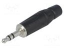 Plug; Jack 3,5mm; male; stereo; straight; for cable; soldering