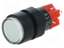 Switch: push-button; Pos: 2; SPDT; 3A/220VAC; 2A/24VDC; white; white