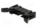 Socket; IDC; male; PIN: 14; straight; with ejector; THT; gold-plated