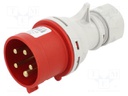 Connector: AC supply 3-phase; plug; male; 32A; 400VAC; IEC 60309