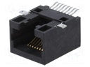 Socket; RJ45; PIN: 8; Cat: 5; Layout: 8p8c; SMT; horizontal