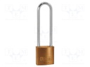 Padlock; brass; Application: gates,toolboxes,cabinets,sheds