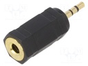 Jack 2.5mm 3pin plug,Jack 3.5mm socket; Plating: gold-plated