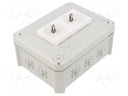Enclosure: junction box; X: 116mm; Y: 150mm; Z: 67mm; polypropylene