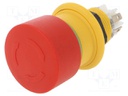 Switch: emergency stop; Stabl.pos: 2; NC + NO; 16mm; red; none