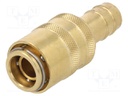 Quick connection coupling; straight; max.15bar; stainless steel